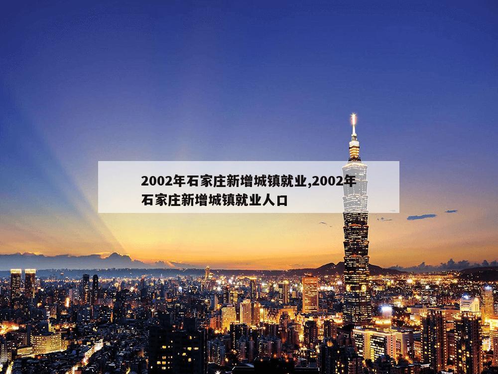 2002年石家庄新增城镇就业,2002年石家庄新增城镇就业人口